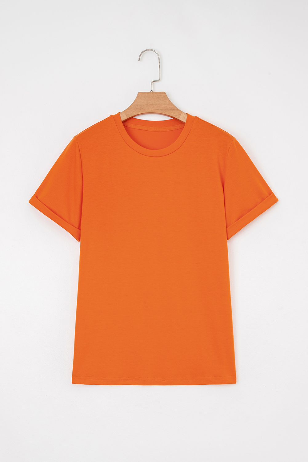 Khaki Casual Plain Crew Neck Tee - loveforevers