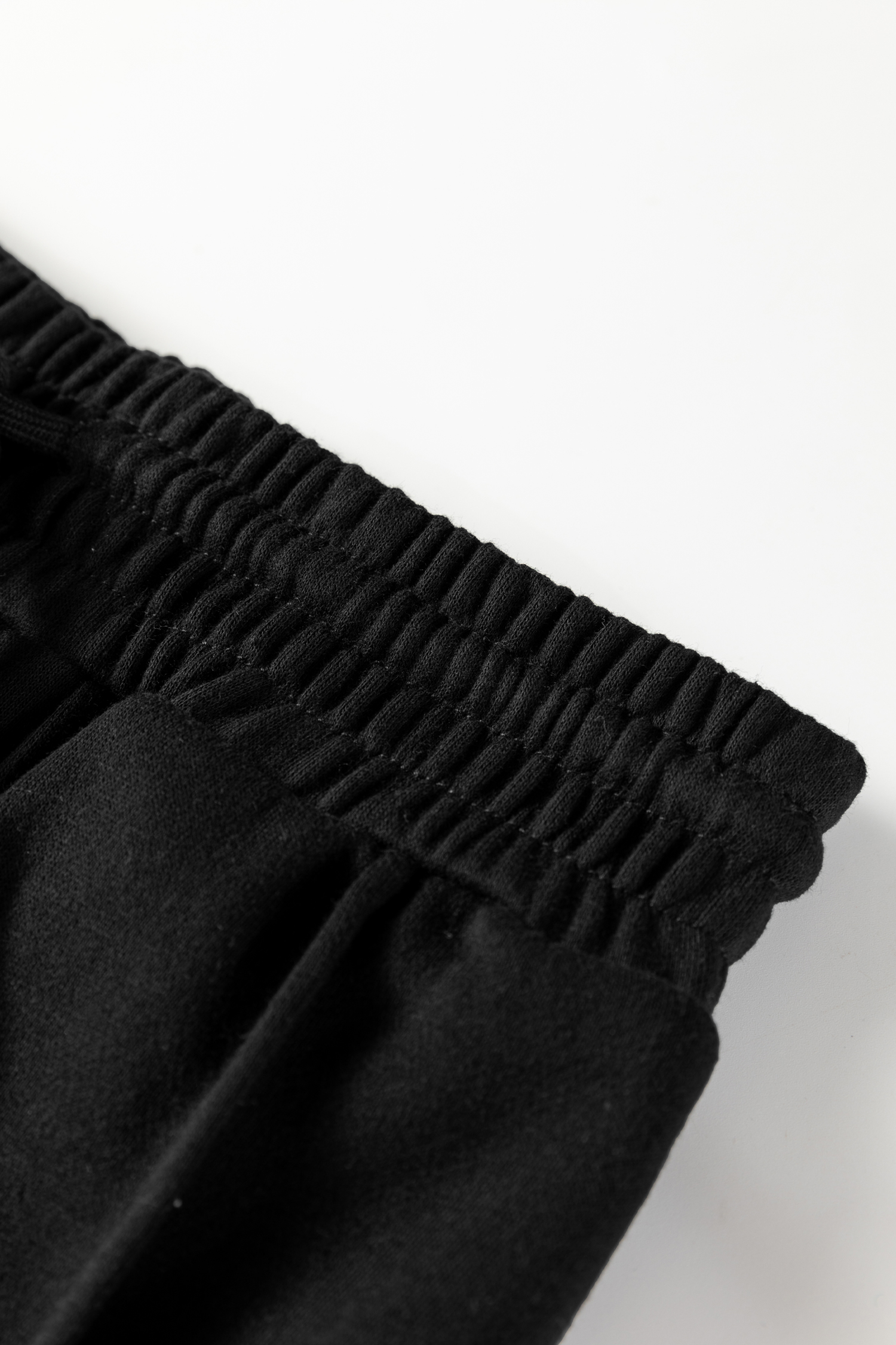 Black Seamed Drawstring High Waist Wide Leg Sweatpants - loveforevers