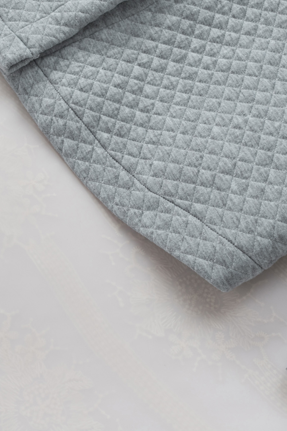 Gray Retro Quilted Flap Pocket Button Shacket - loveforevers