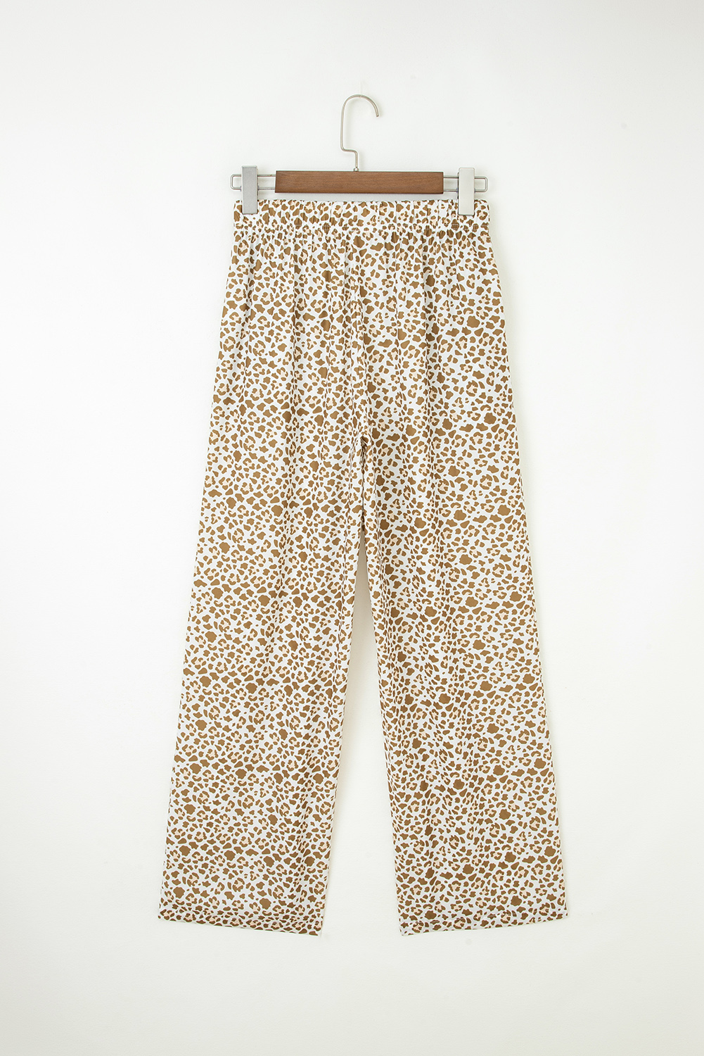 Brown Leopard Drawstring Elastic Waistband Loose Pants - loveforevers