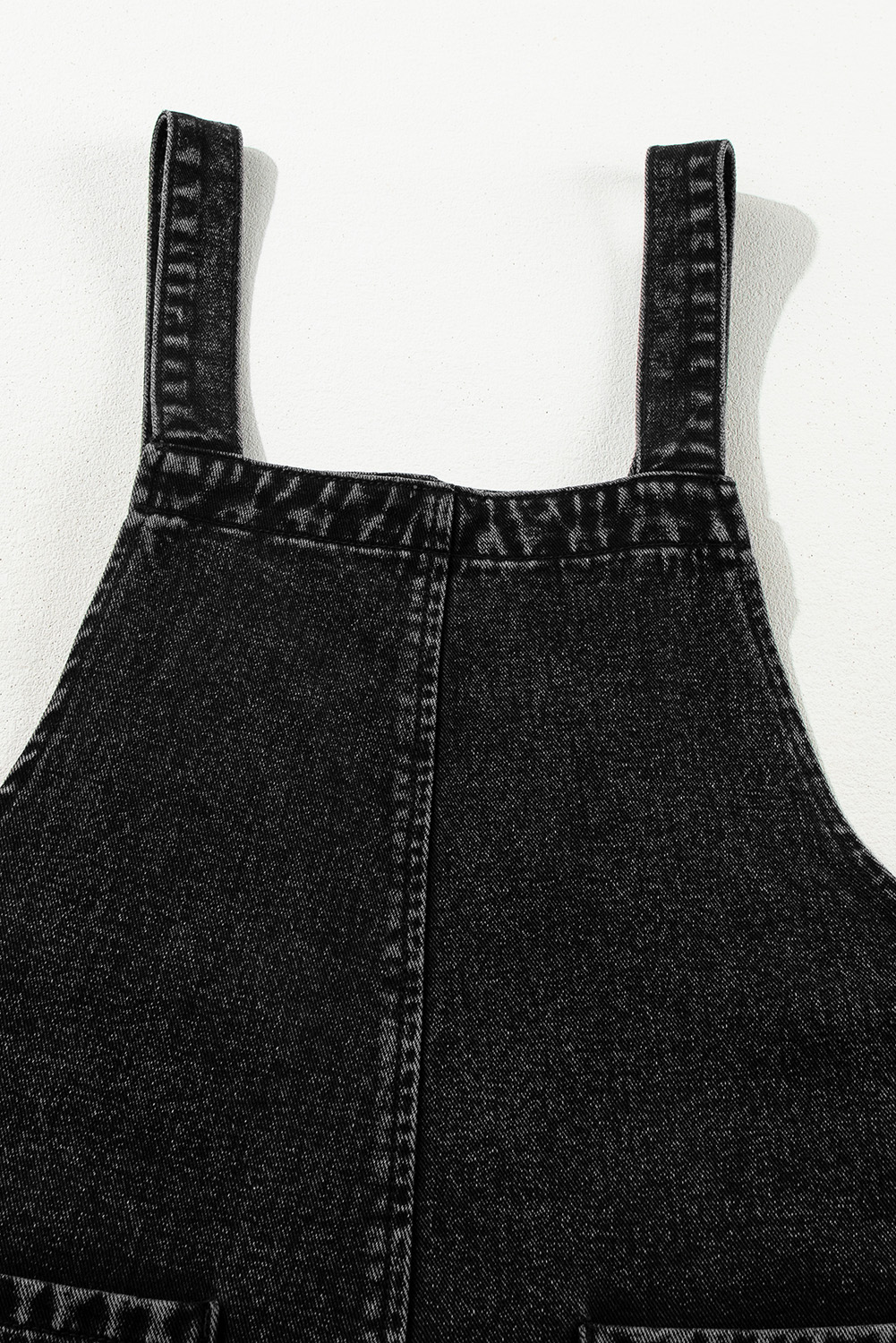 Stone Blue Distressed Bib Pocket Wide Leg Denim Overall - loveforevers