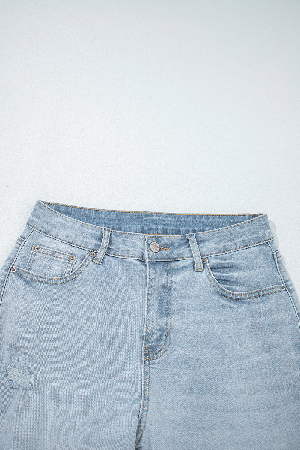 Beau Blue Mid Rise Ankle-Length Distressed Skinny Jeans - loveforevers
