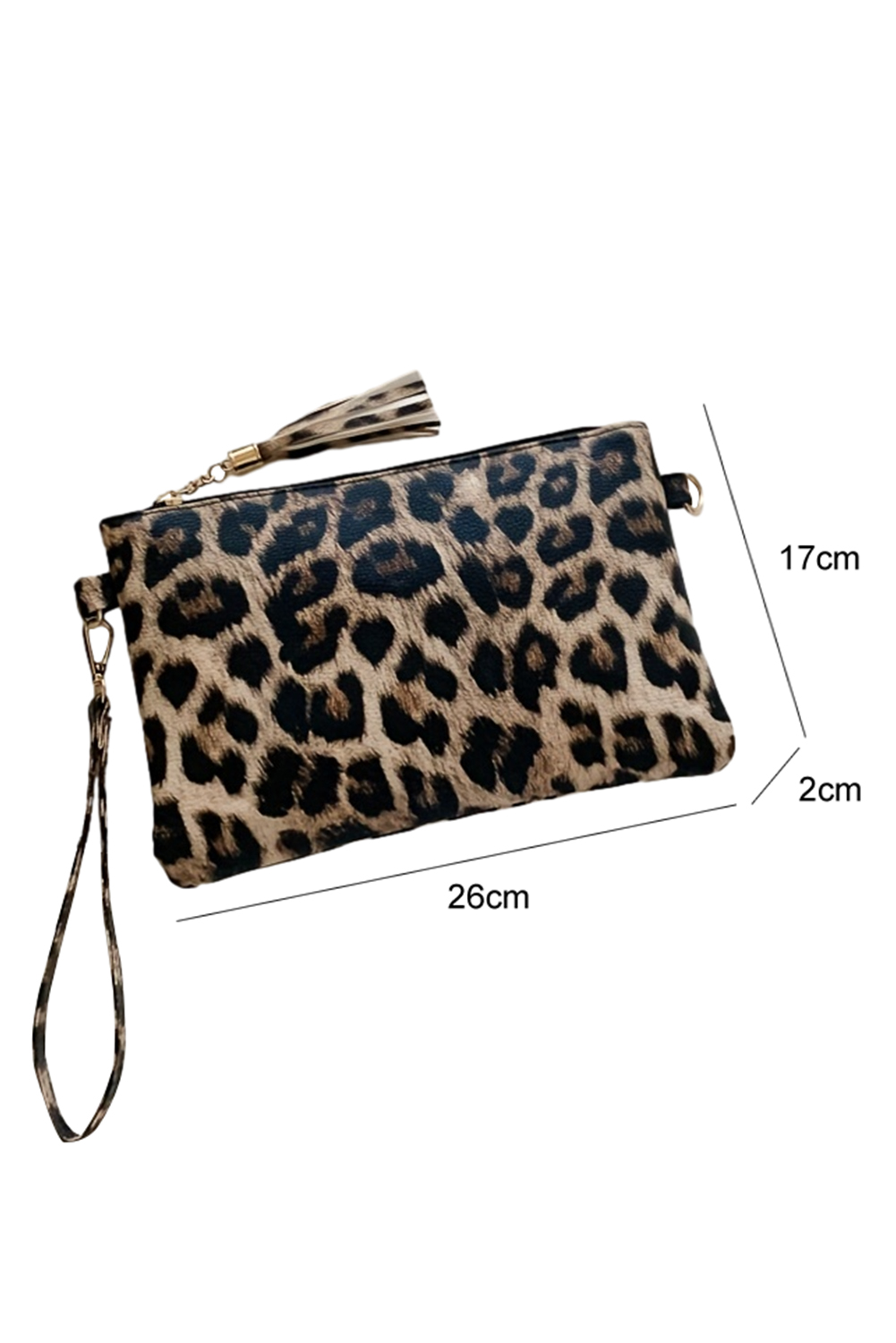 Chestnut Leopard/Cow Print Wrist Strap Zipped Wallet - loveforevers