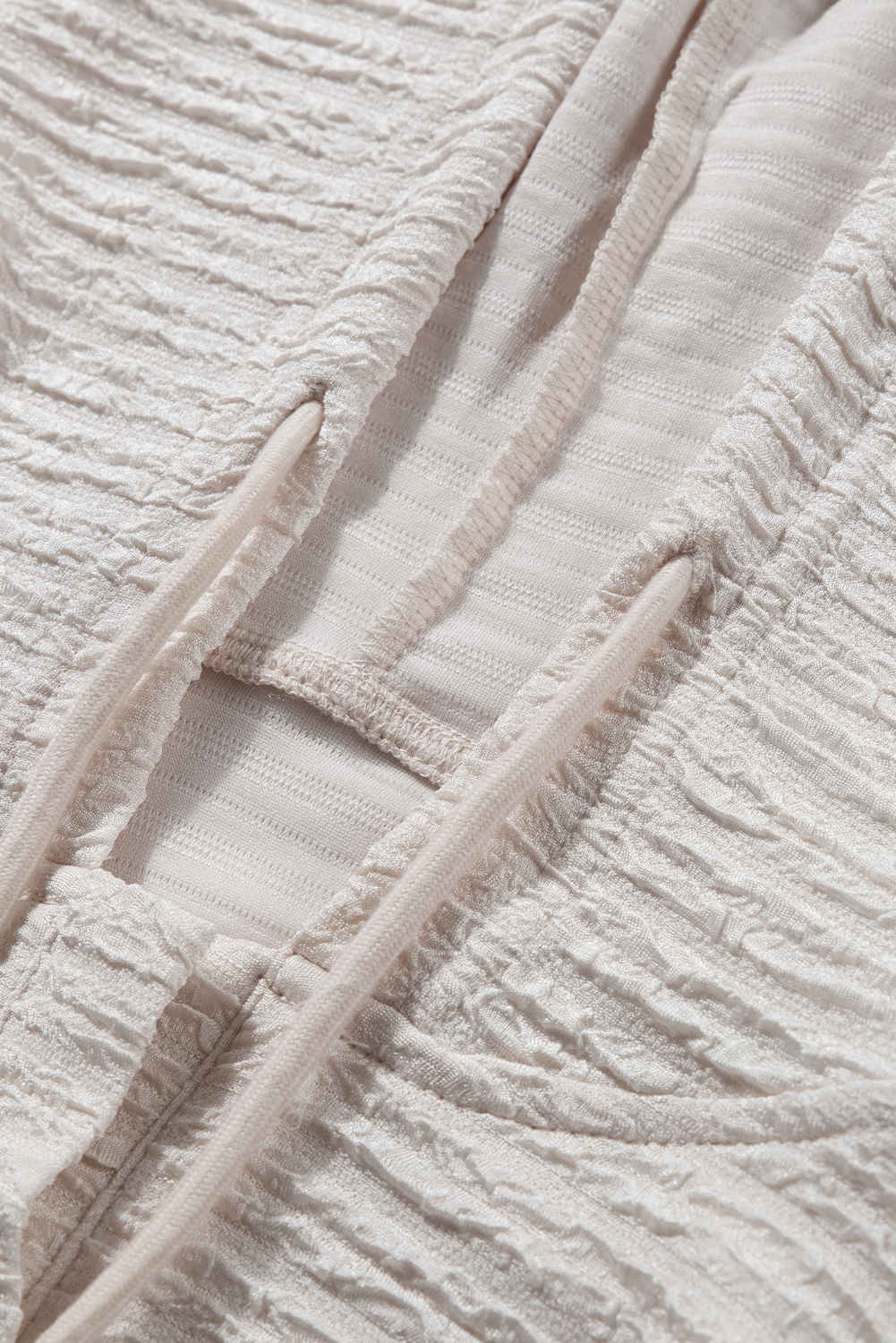 Apricot Solid Textured Drawstring Henley Hoodie - loveforevers