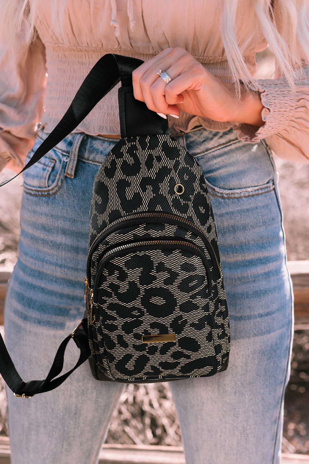 Leopard Print PU Sling Bag - loveforevers
