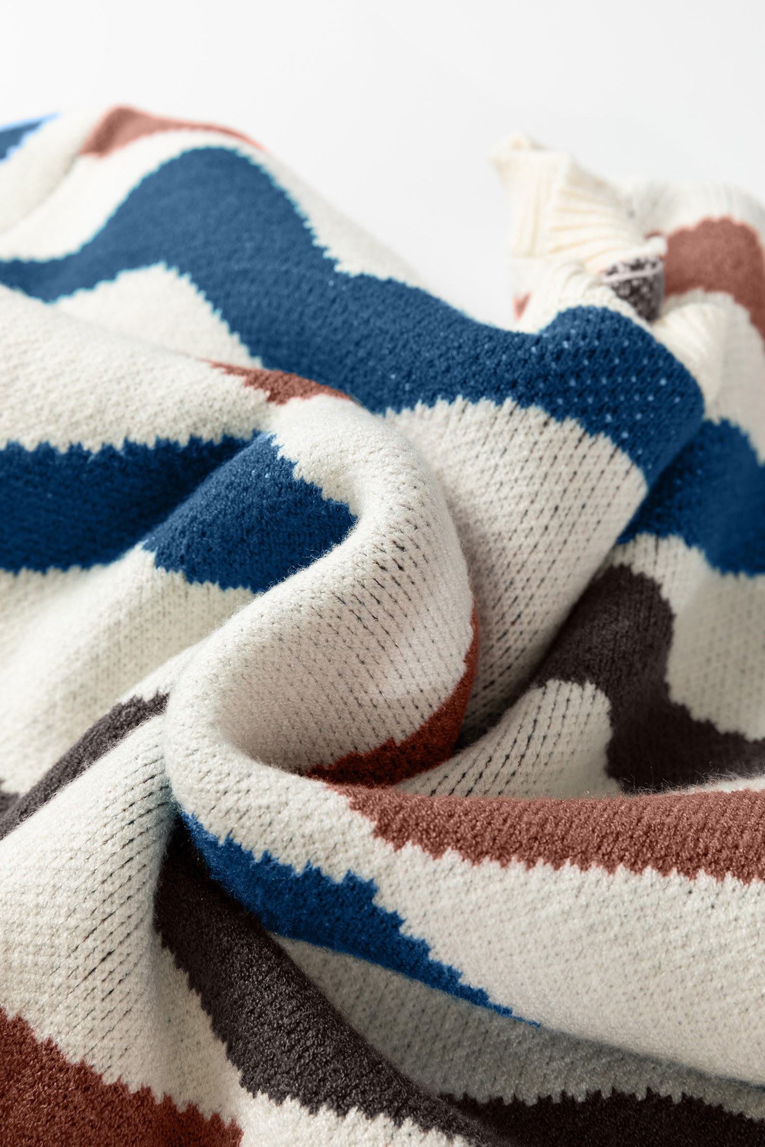 Multicolour Retro Wave Print Western Sweater - loveforevers