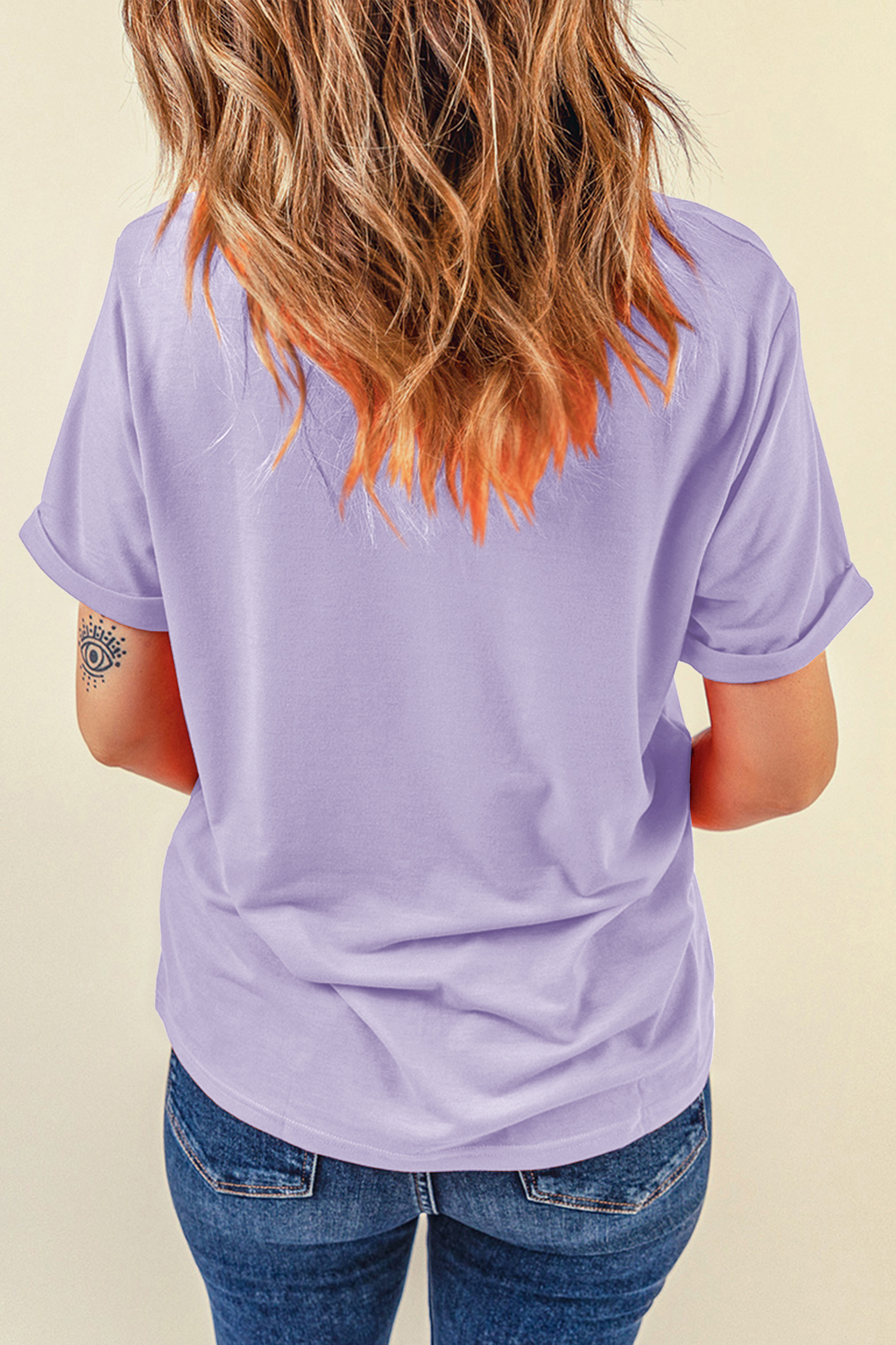 Khaki Casual Plain Crew Neck Tee - loveforevers