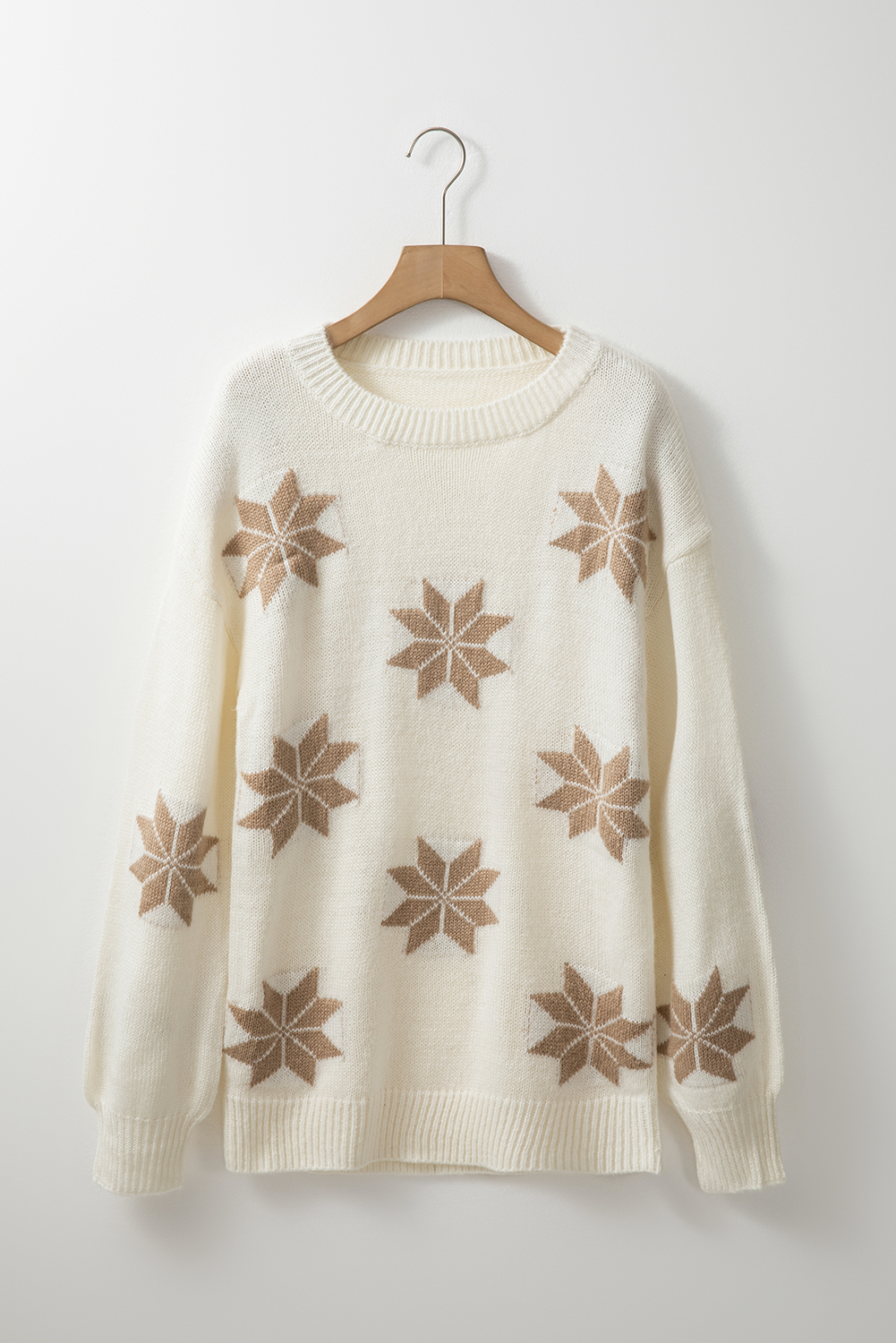 White Snowflake Christmas Tunic Sweater - loveforevers