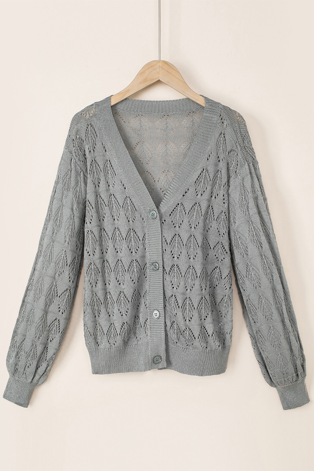 Fiery Red Lightweight Buttoned Front Crochet Cardigan - loveforevers