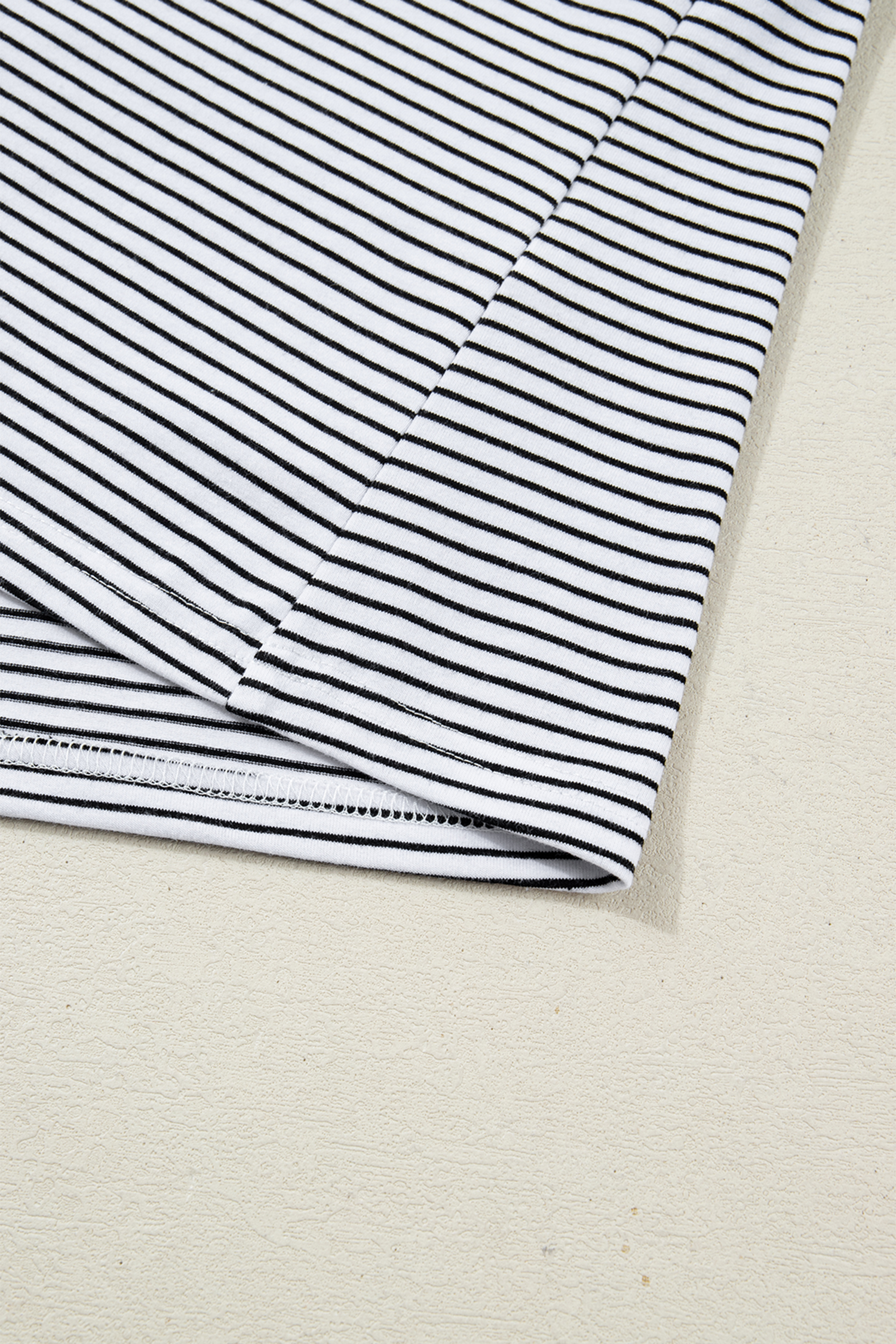 Rose Stripe Contrast Trim Round Neck Summer T Shirt - loveforevers