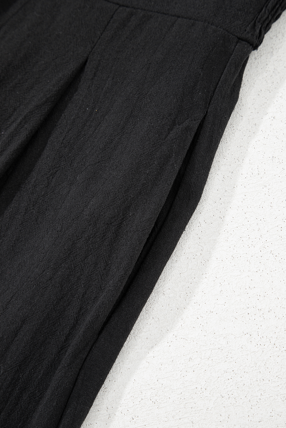 Black Front Cut Out Smocked Back Sleeveless Wide Leg Jumpsuit - loveforevers