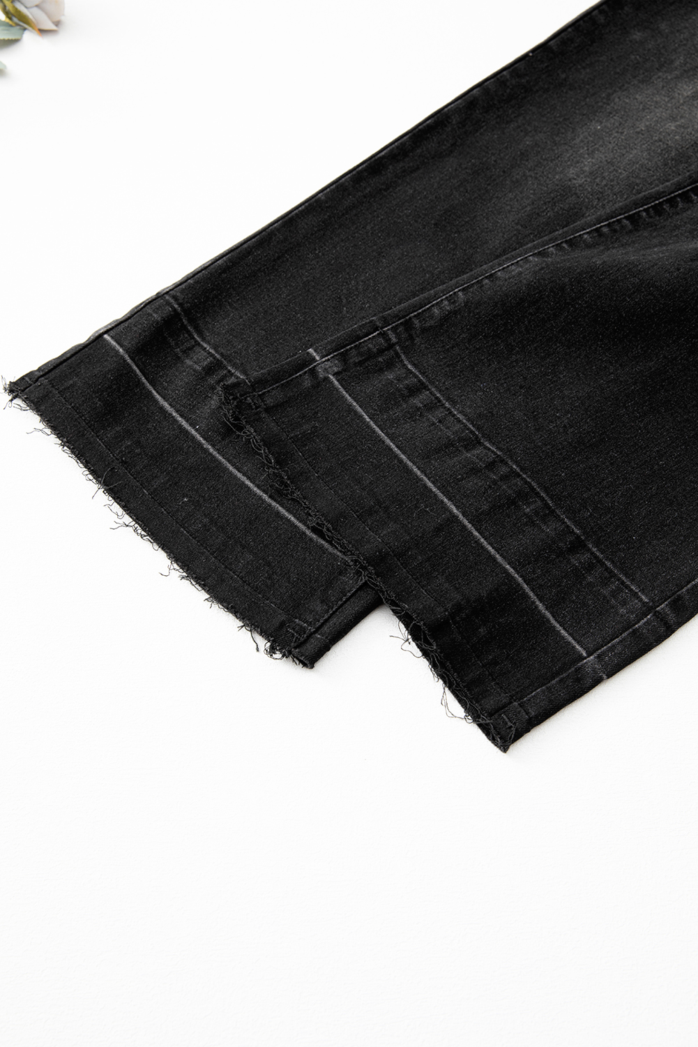 Real Teal Raw Hem Unique Cuffs Straight High Rise Loose Jeans - loveforevers