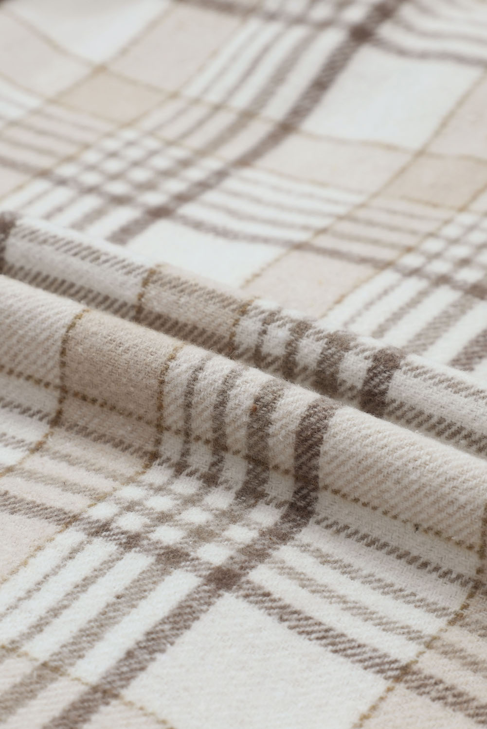 Khaki Plaid Removable Hood Buttoned Shacket - loveforevers