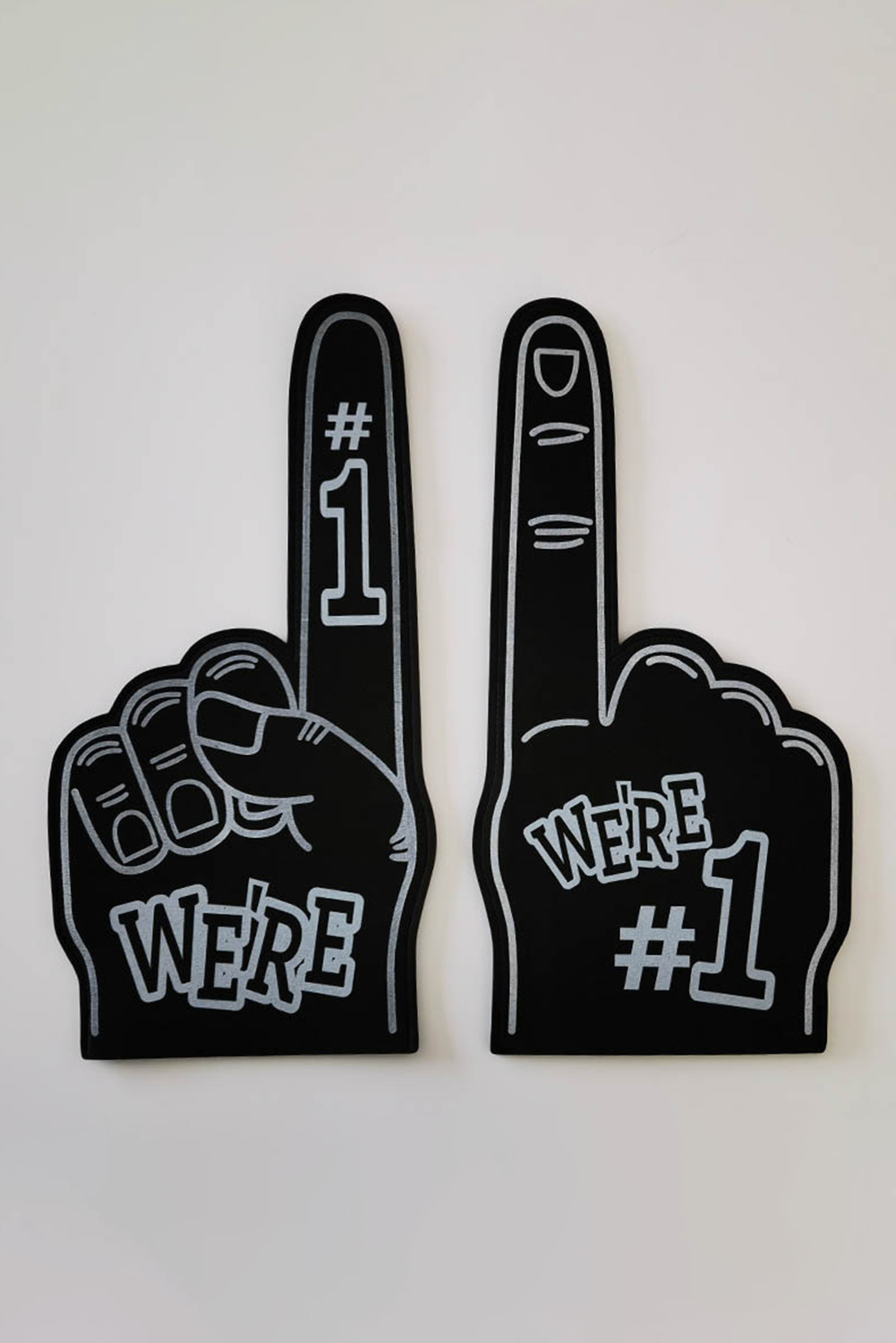 Black WE'RE NO.1 Game Day EVA Foam Cheering Gloves - loveforevers