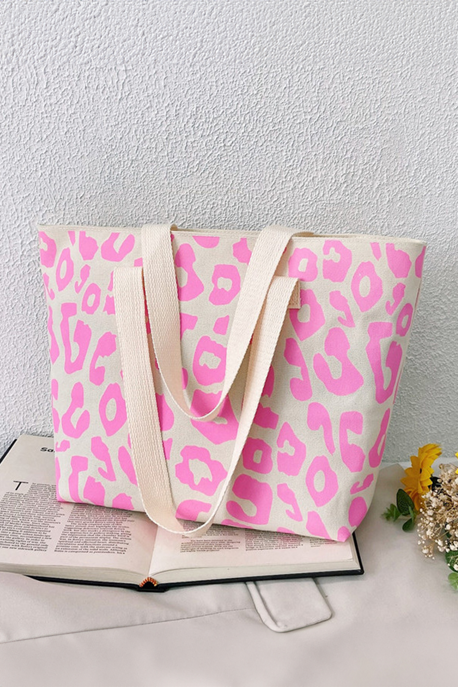 Black Leopard Print Canvas Tote Bag - loveforevers