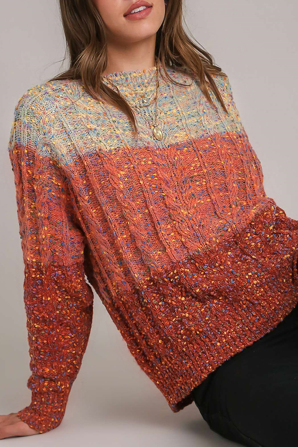 Multicolour Colorful Confetti Wool Ball Knitted Sweater - loveforevers