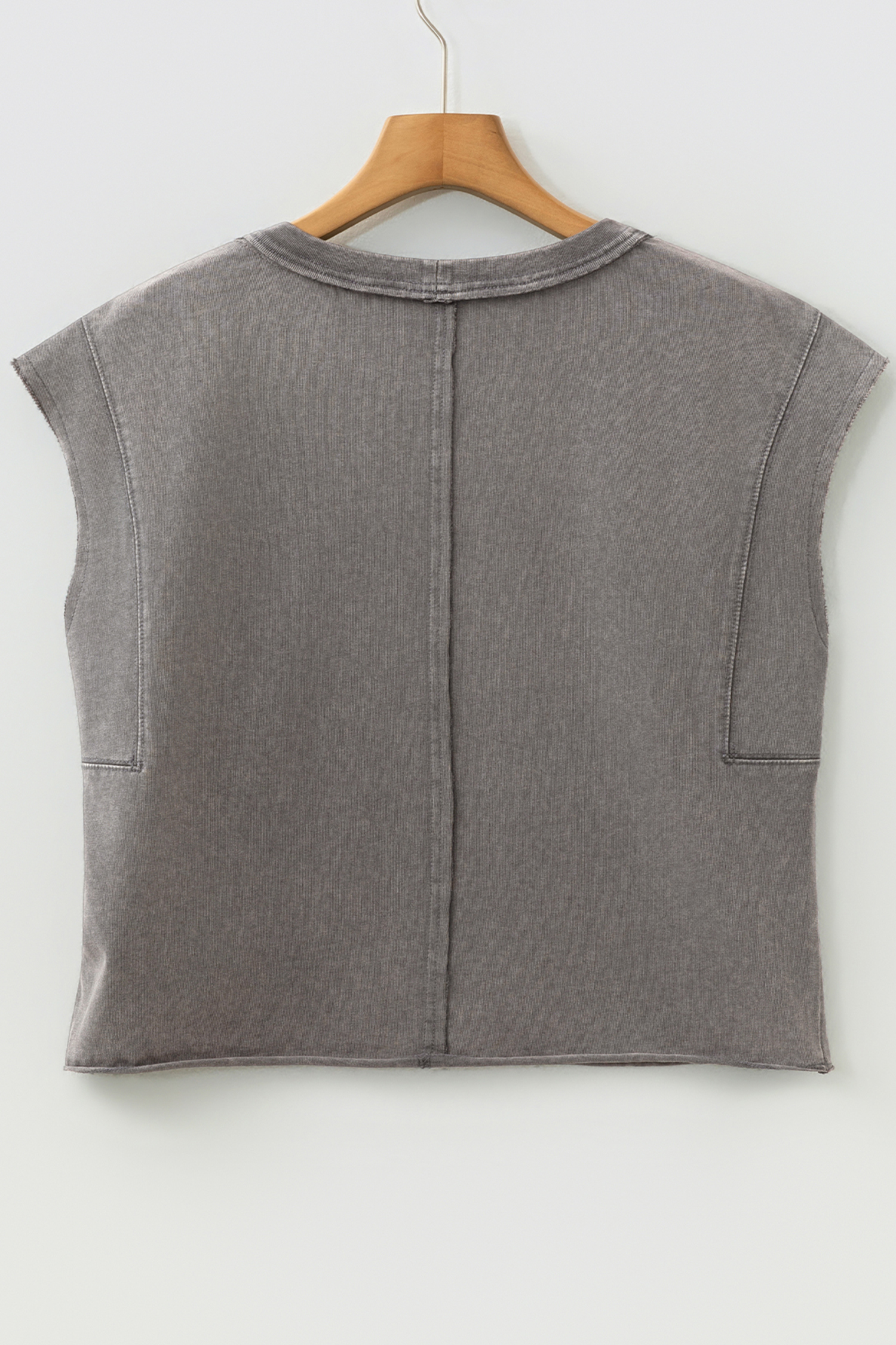 Medium Grey Mineral Wash Boxy Fit Cotton Tank Top - loveforevers