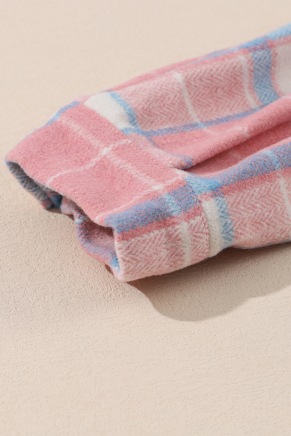 Pink Plaid Flap Pocket Flannel Shacket - loveforevers