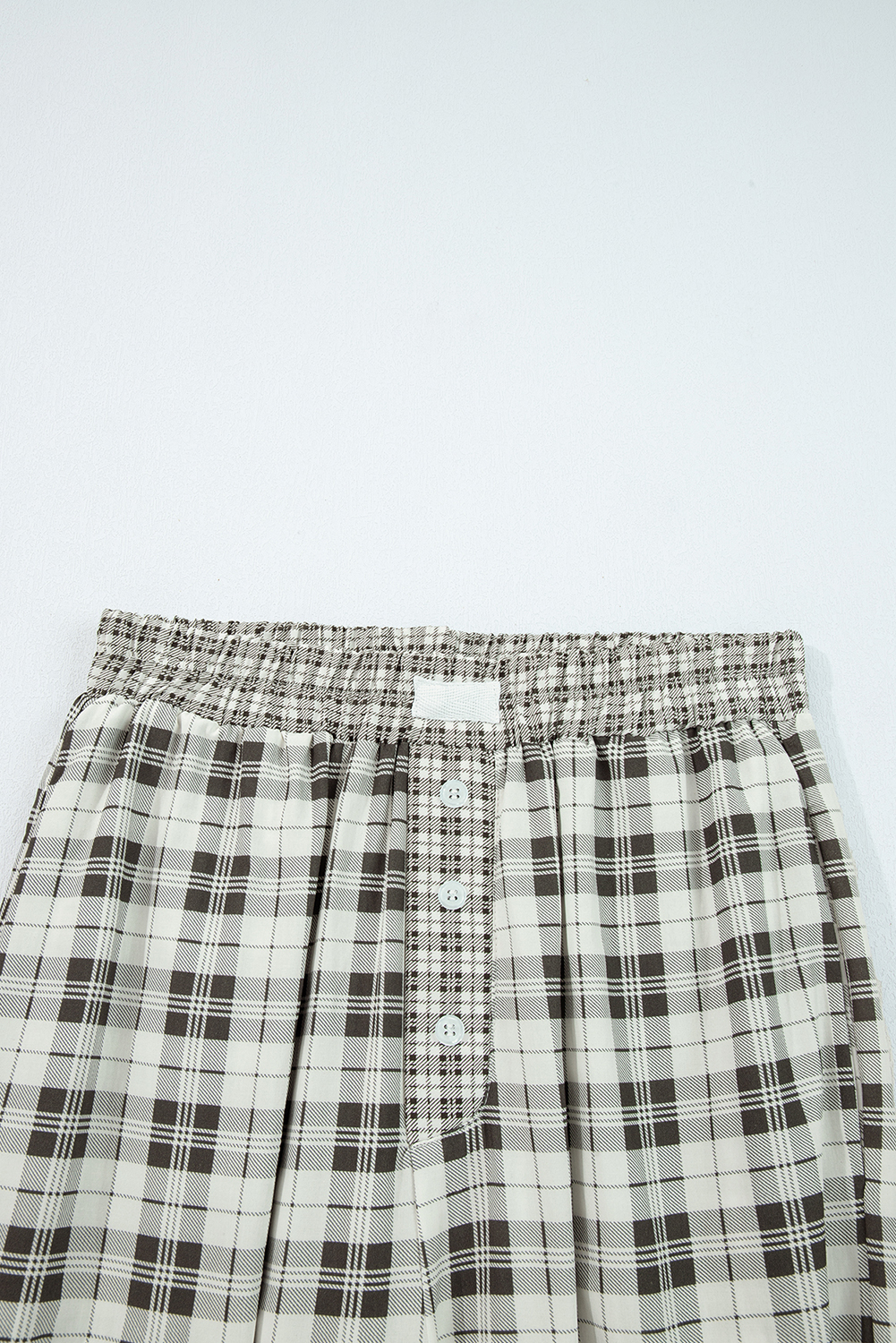 Gray Plaid Wide Leg Casual Pants - loveforevers