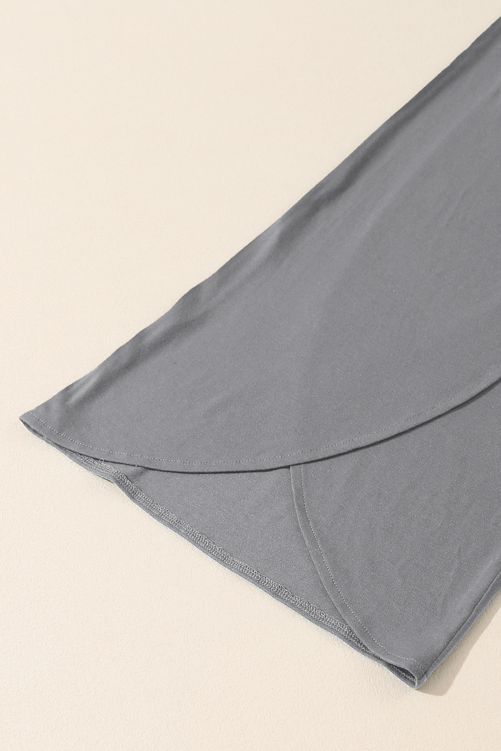 Medium Grey Knotted Drop Waist Split Leg Relaxed Pants - loveforevers