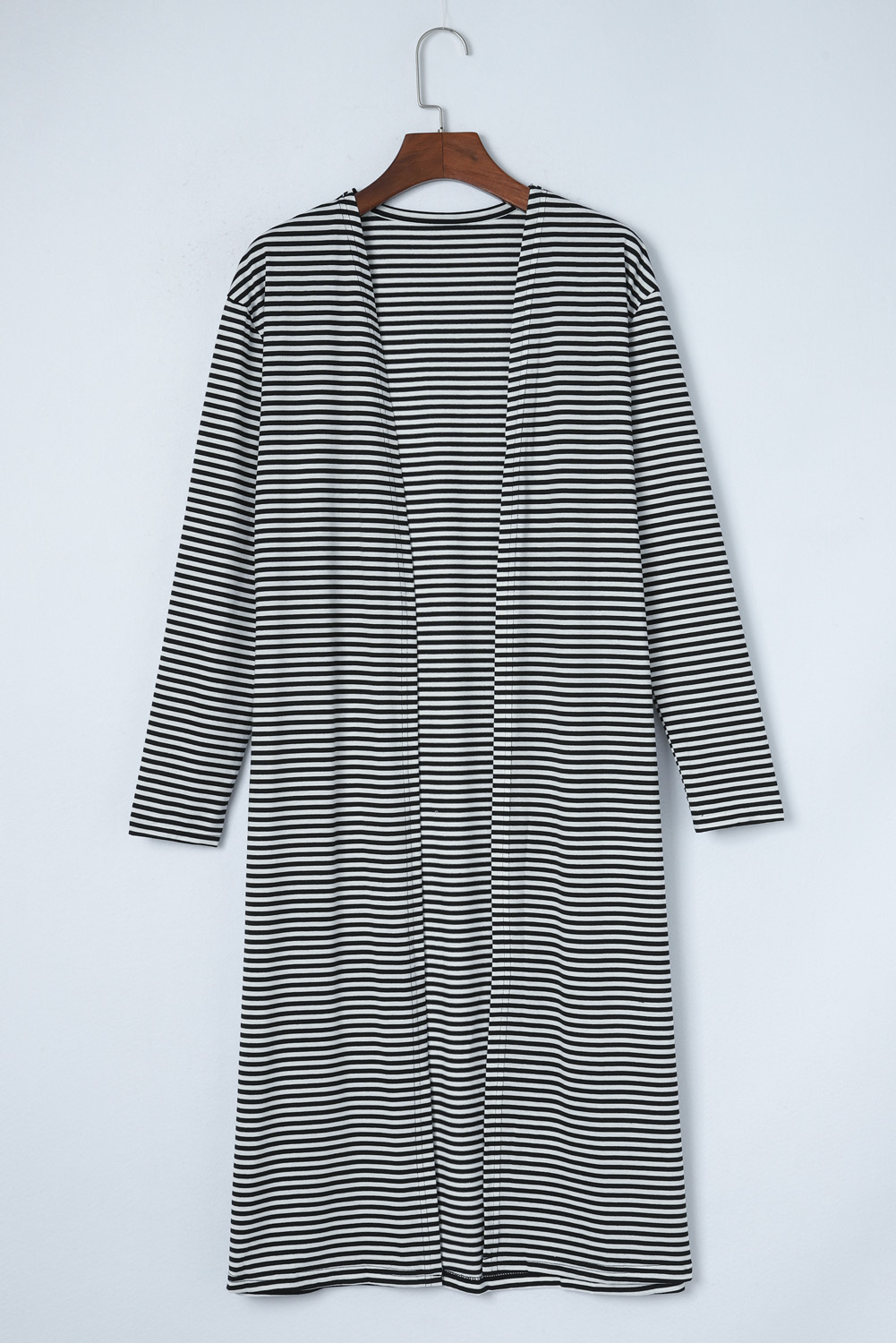 Stripe Open Front Long Cardigan - loveforevers