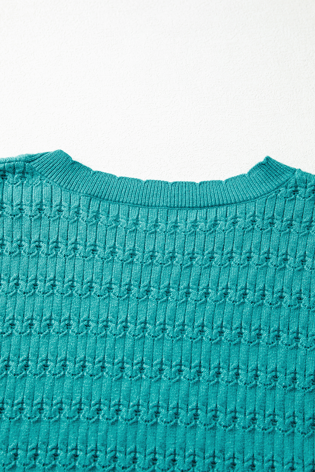 Fiery Red Trendy Pattern Knit Ribbed Cuffs Crew Neck Sweater - loveforevers