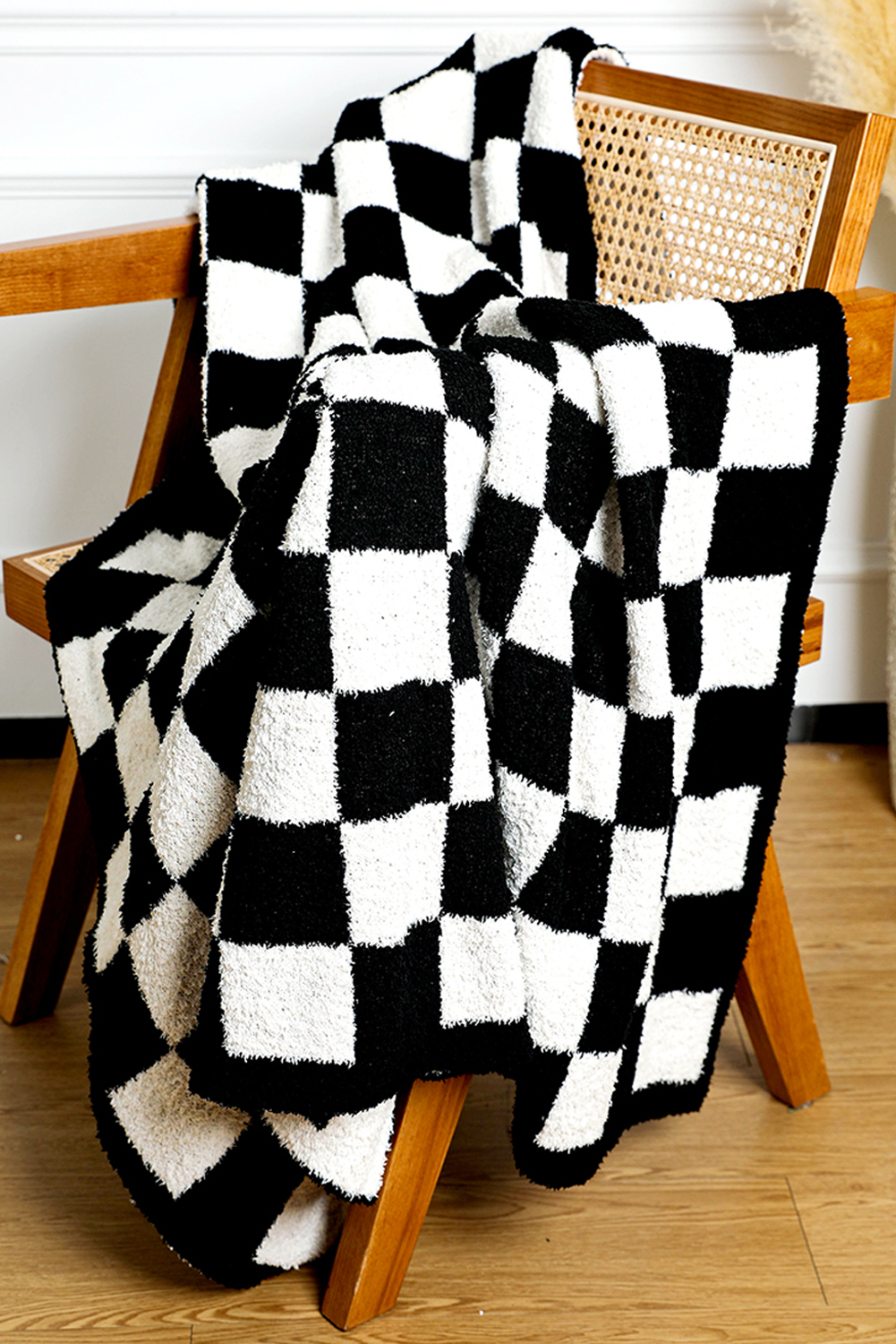 Fiery Red Plush Checkered Print Sofa Blanket 127*152cm - loveforevers