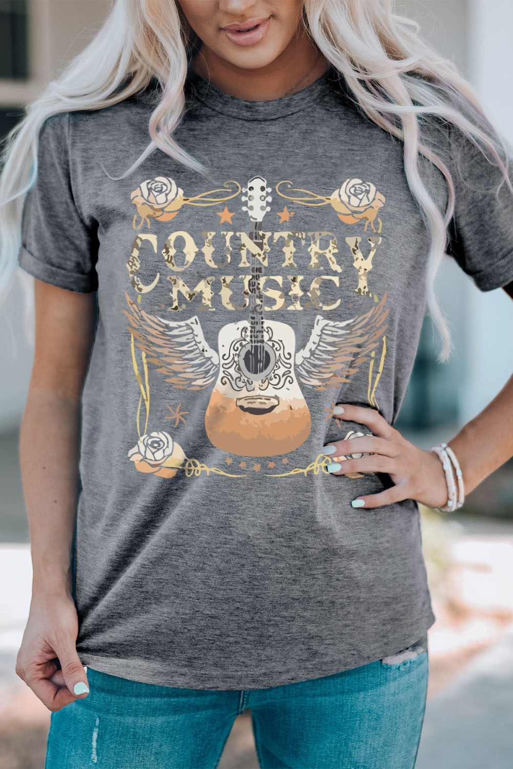 Black Western MAMA Leopard Lightning Graphic Tee - loveforevers