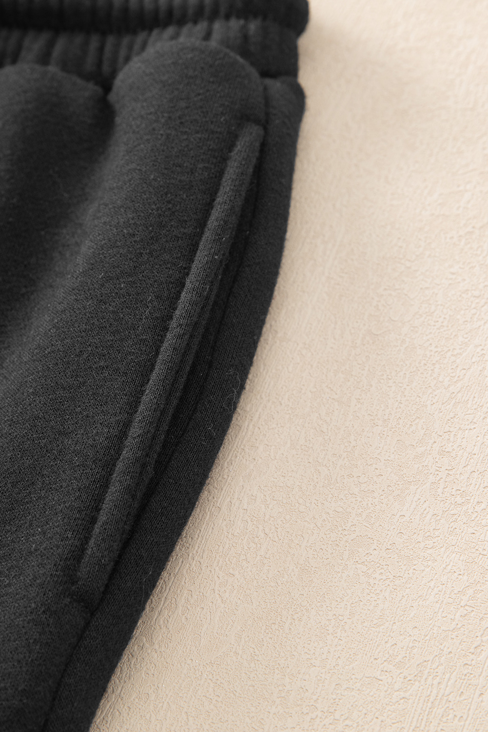 Black Drop Shoulder Loose Sweatshirt and Joggers Active Set - loveforevers