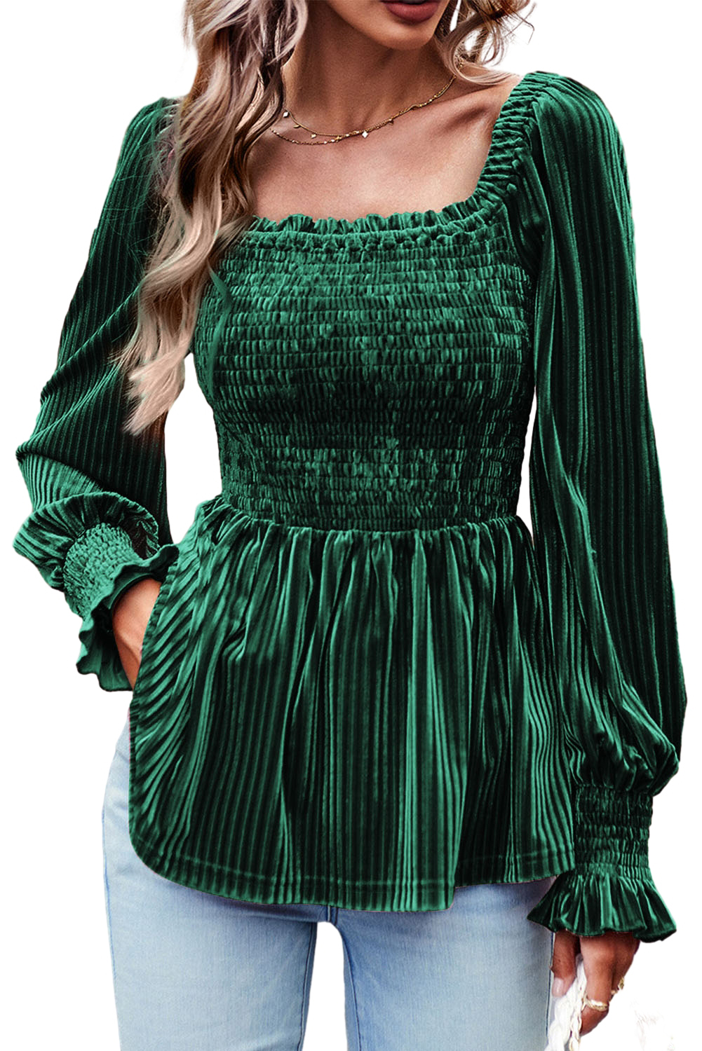 Red Tie Back Square Neck Velvet Babydoll Dress - loveforevers