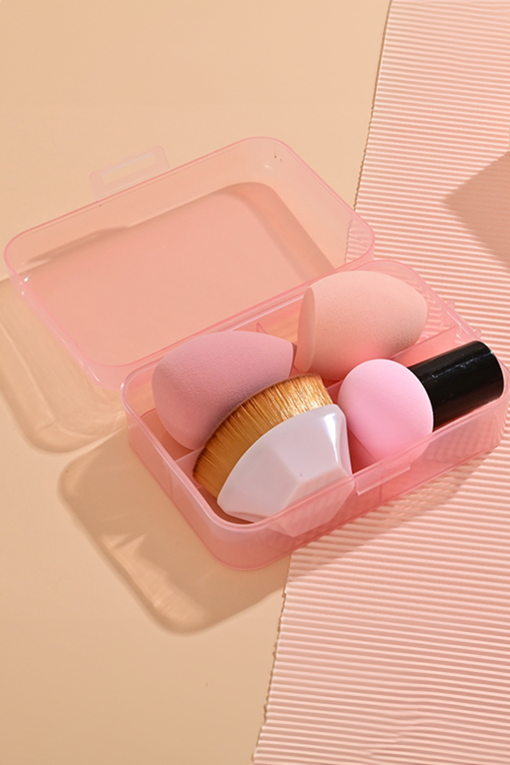 Pink 3 Makeup Sponge and Foundation Brush Set - loveforevers