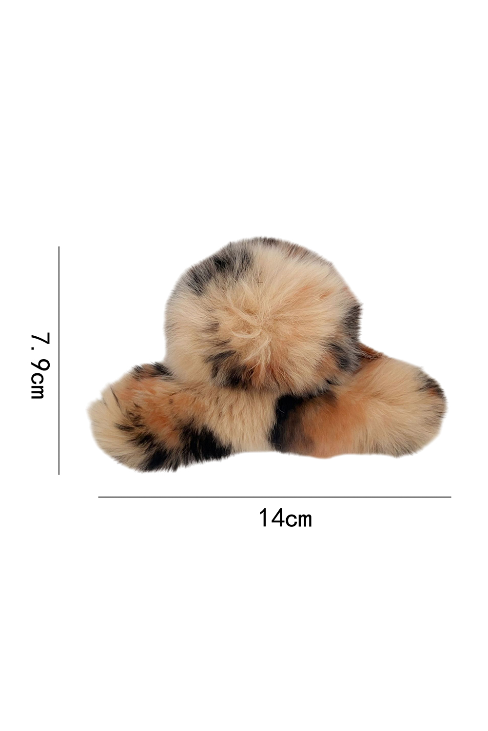 Thai Curry Leopard Fluffy Plush Cony Fur Hair Claw Clip - loveforevers
