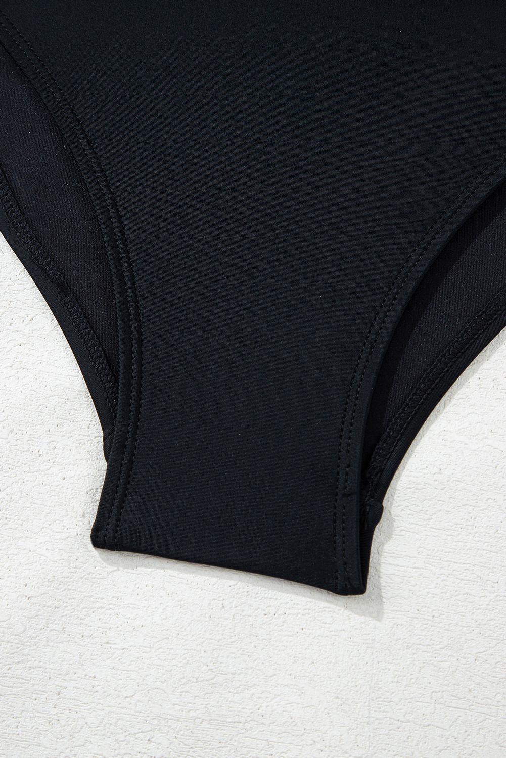 Black Asymmetric Ruffle Shoulder Pleated One Piece Swimsuit - loveforevers