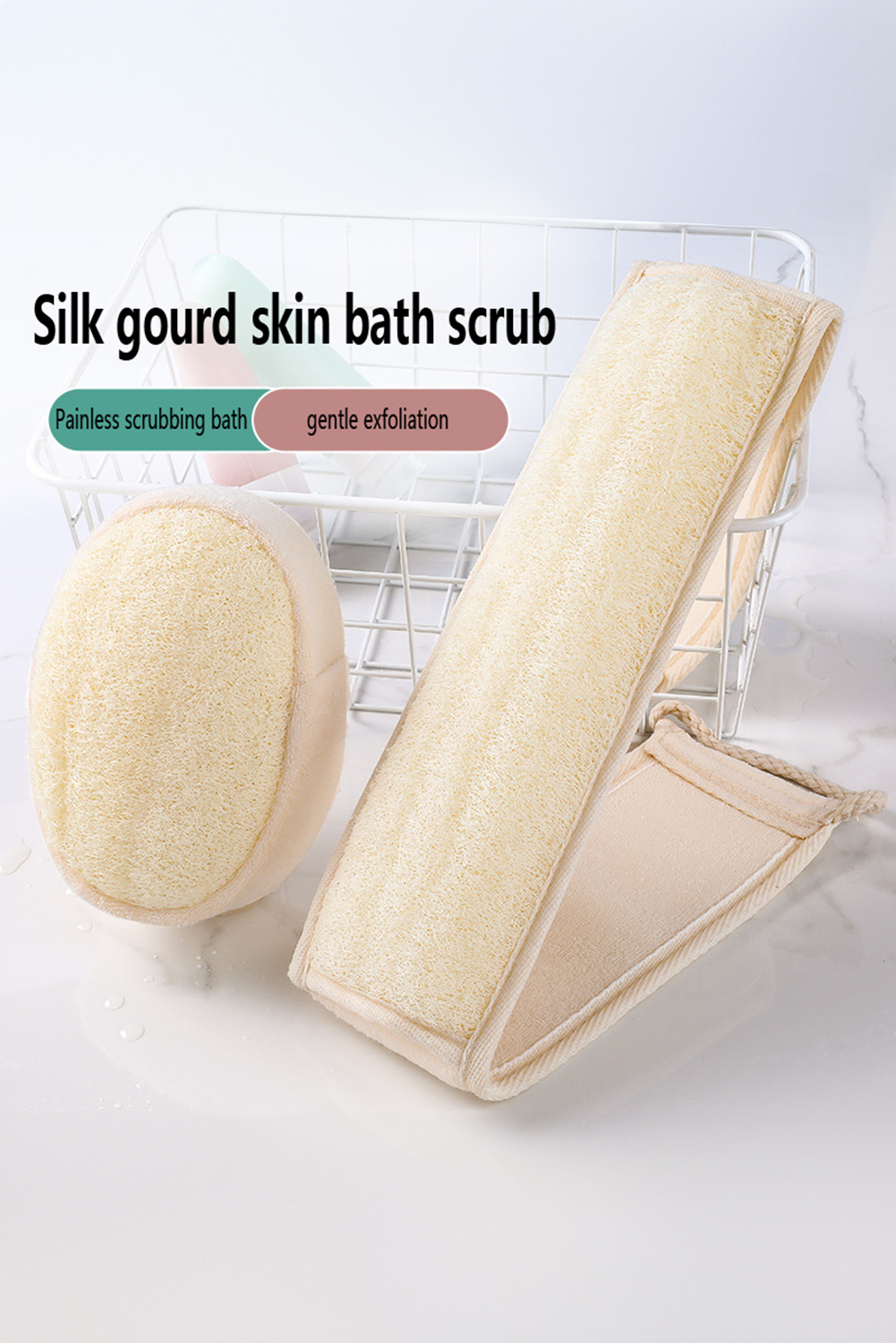 White Natural Loofah Sponge Bath Ball Shower Massage Brush - loveforevers