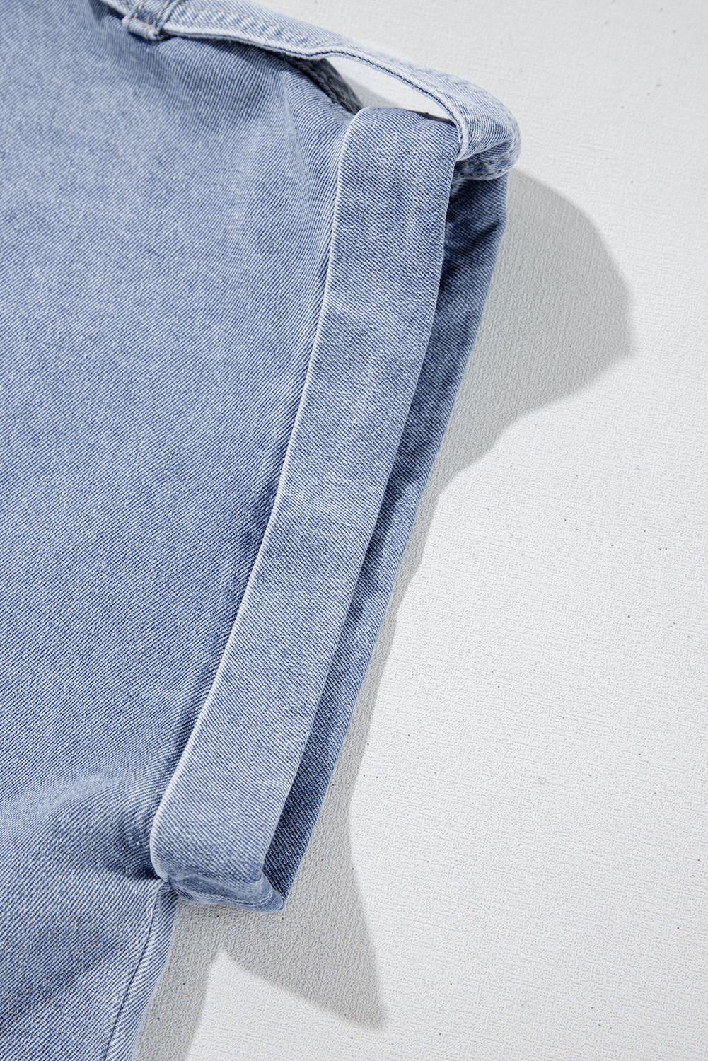 Dusk Blue Denim Pinup Folded Cap Sleeve Shirt - loveforevers