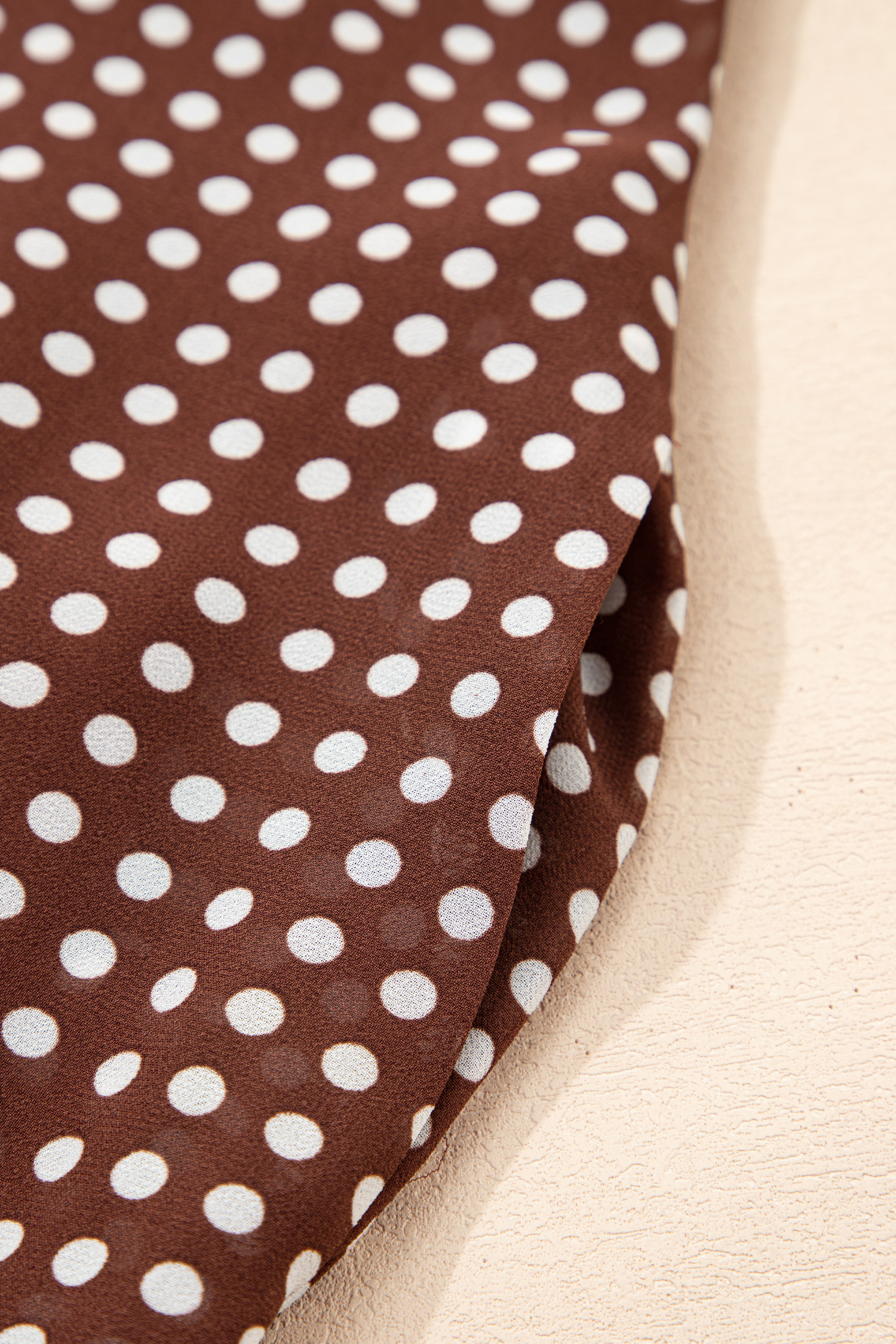 Coffee Polka Dot Print Backless Ruffled Tiered Maxi Dress - loveforevers