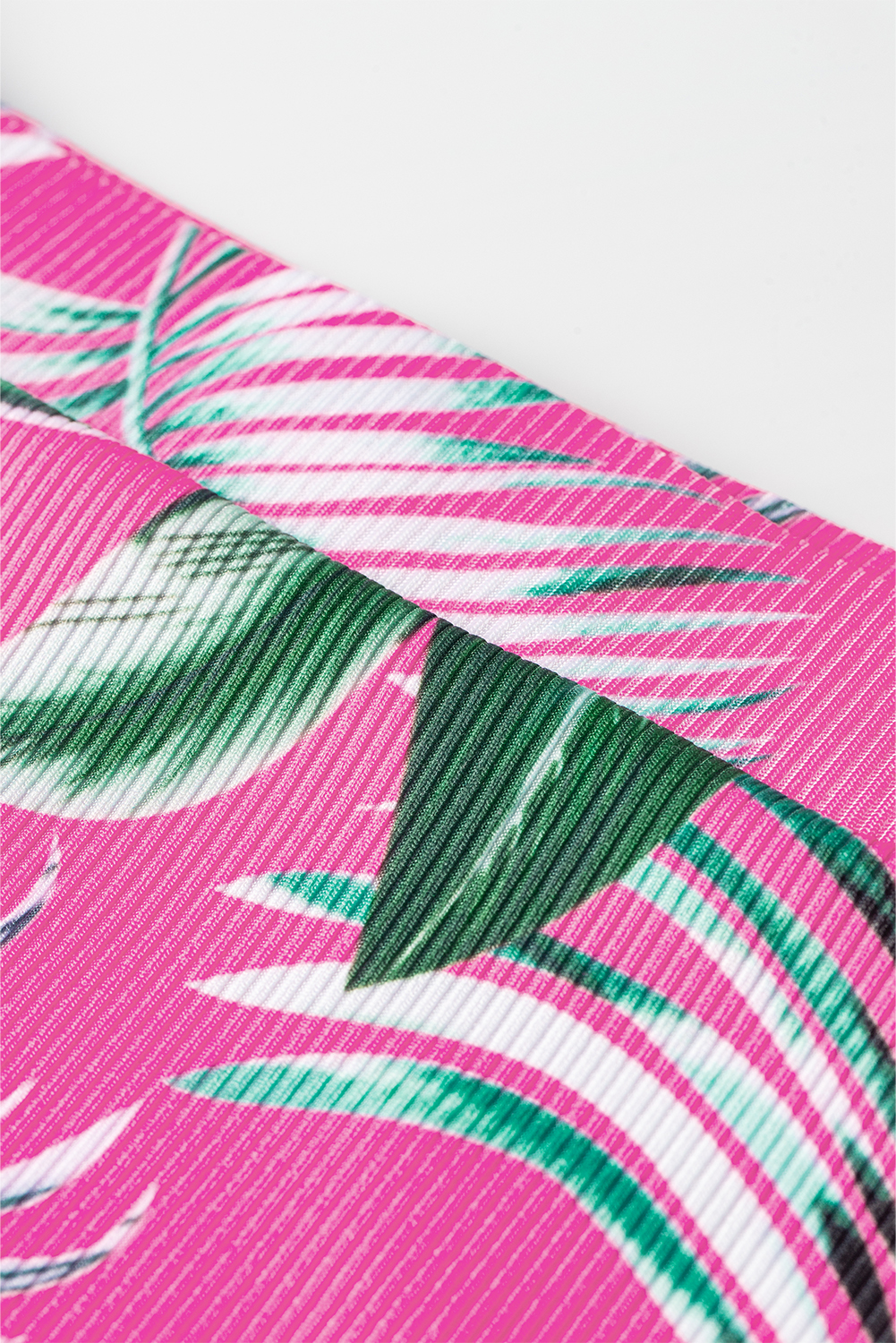 Rose Tropical Print Textured Bikini Bottoms - loveforevers