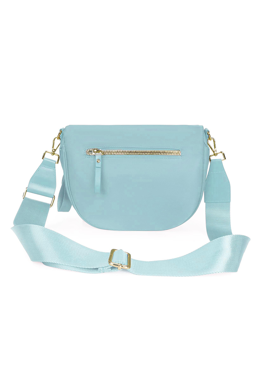 Light Grey Double Zip Crescent Shape Adjustable Sling Bag - loveforevers