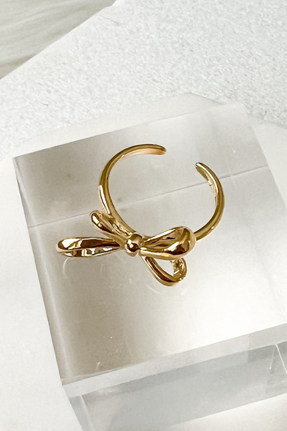Gold Plated Alloy Half Open Bow Ring - loveforevers