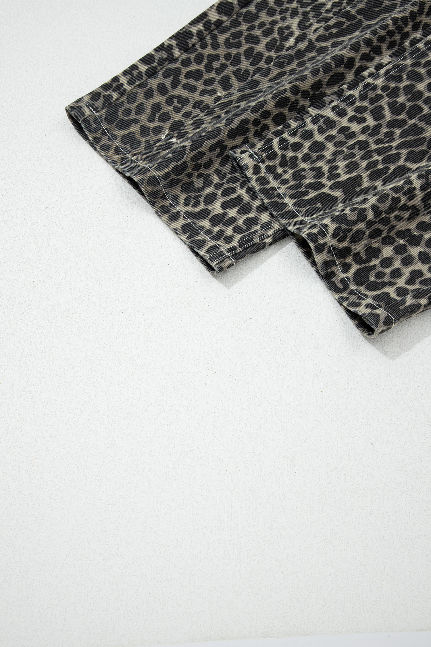Black Leopard Print High Waist Barrel Jeans - loveforevers