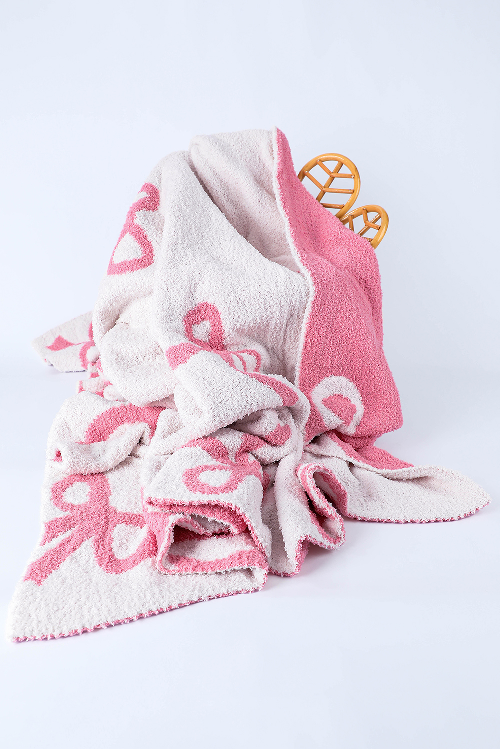 Pink Bow Printed Cozy Soft Throw Blanket - loveforevers