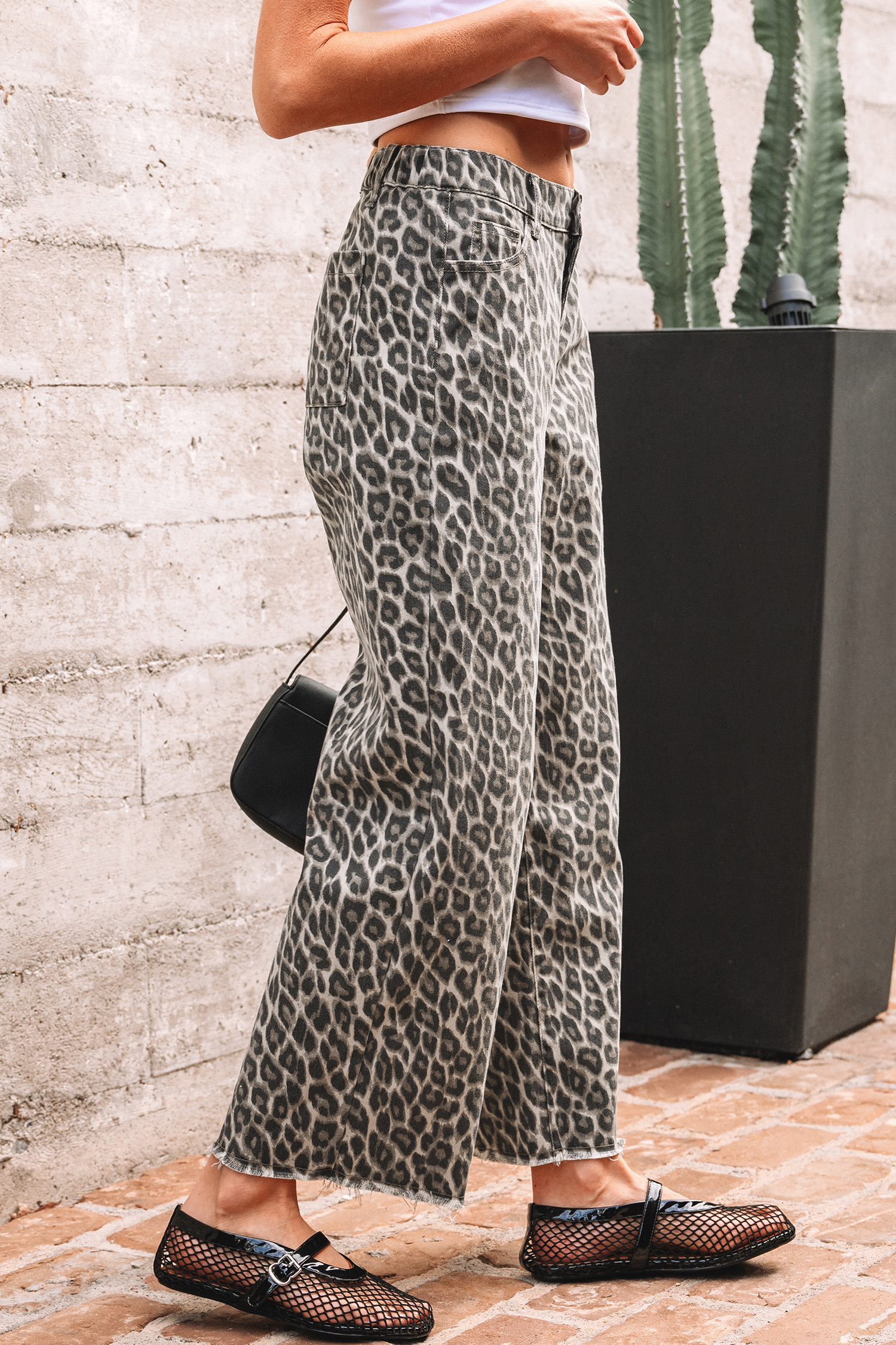 Yellow Leopard Straight Loose Leg Jeans - loveforevers