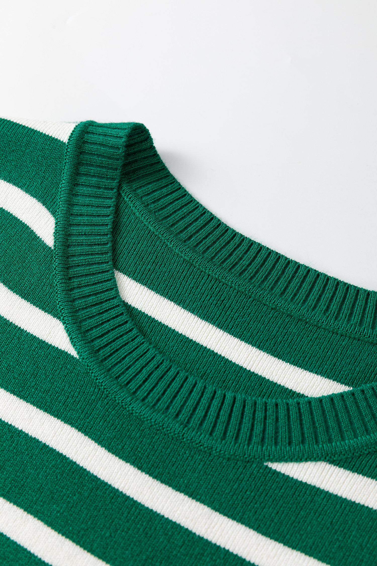 Green Stripe Crew Neck Sleeveless Sweater Vest - loveforevers