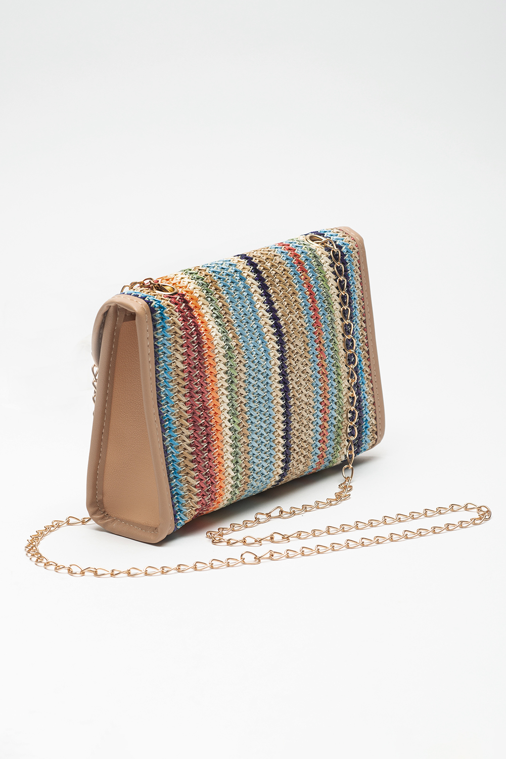 Iceland Blue Striped Crochet Flapped Single Shoulder Bag - loveforevers