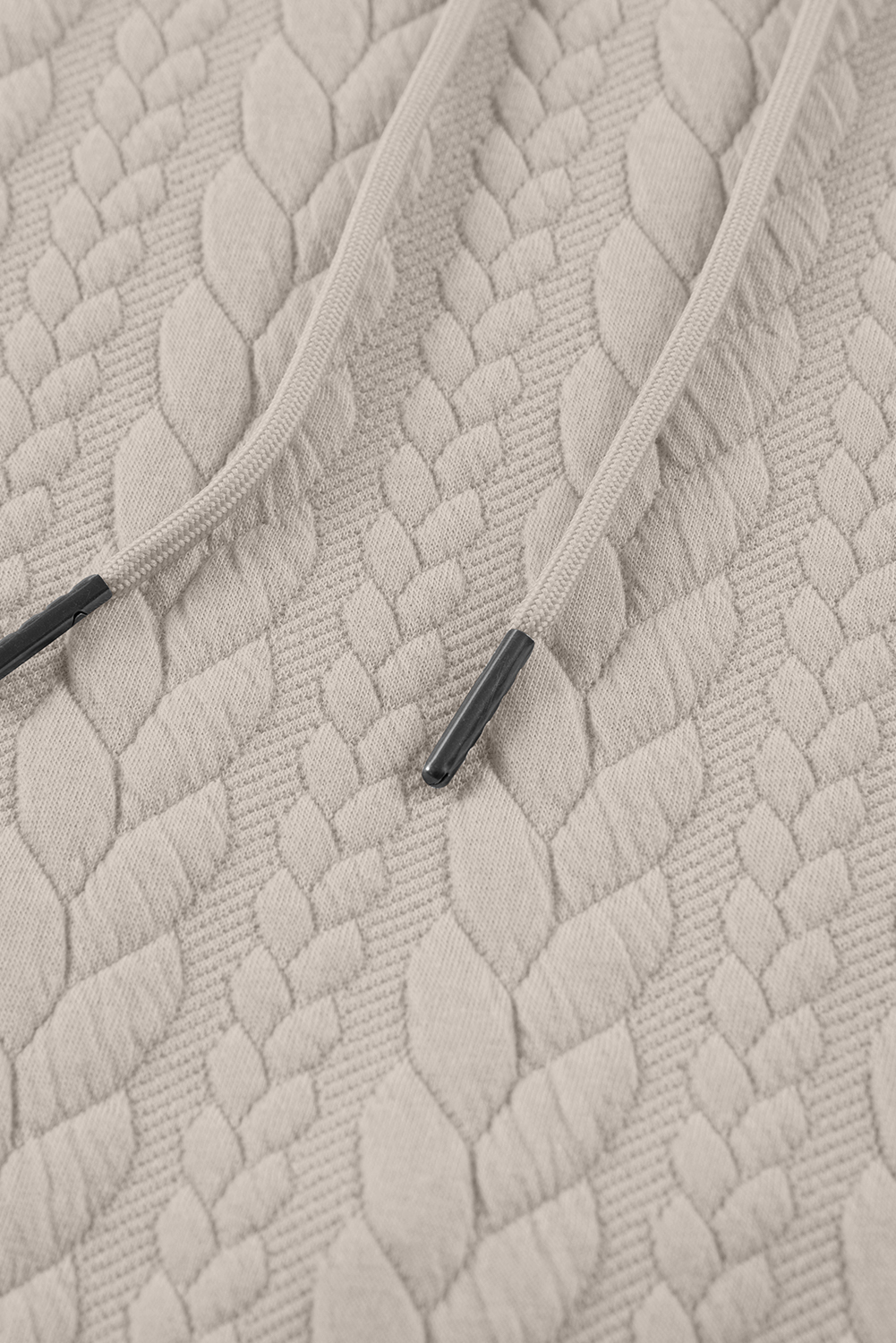 Smoke Gray Cable Textured Baggy Solid Hoodie - loveforevers