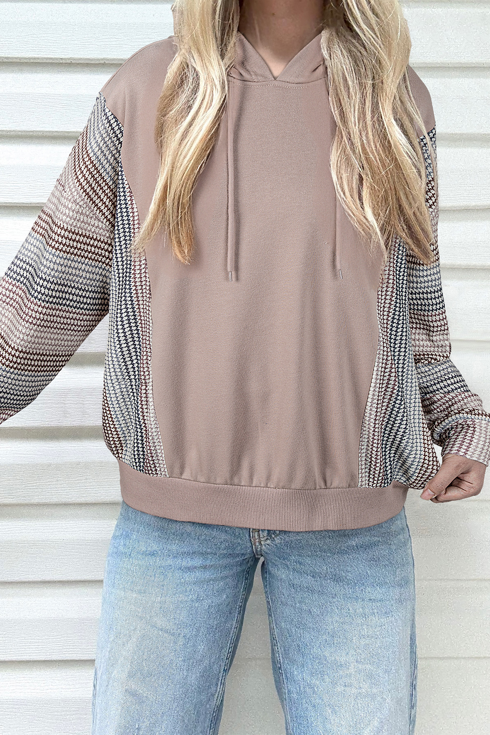DUNE Colorblock Patchwork Baggy Hoodie - loveforevers
