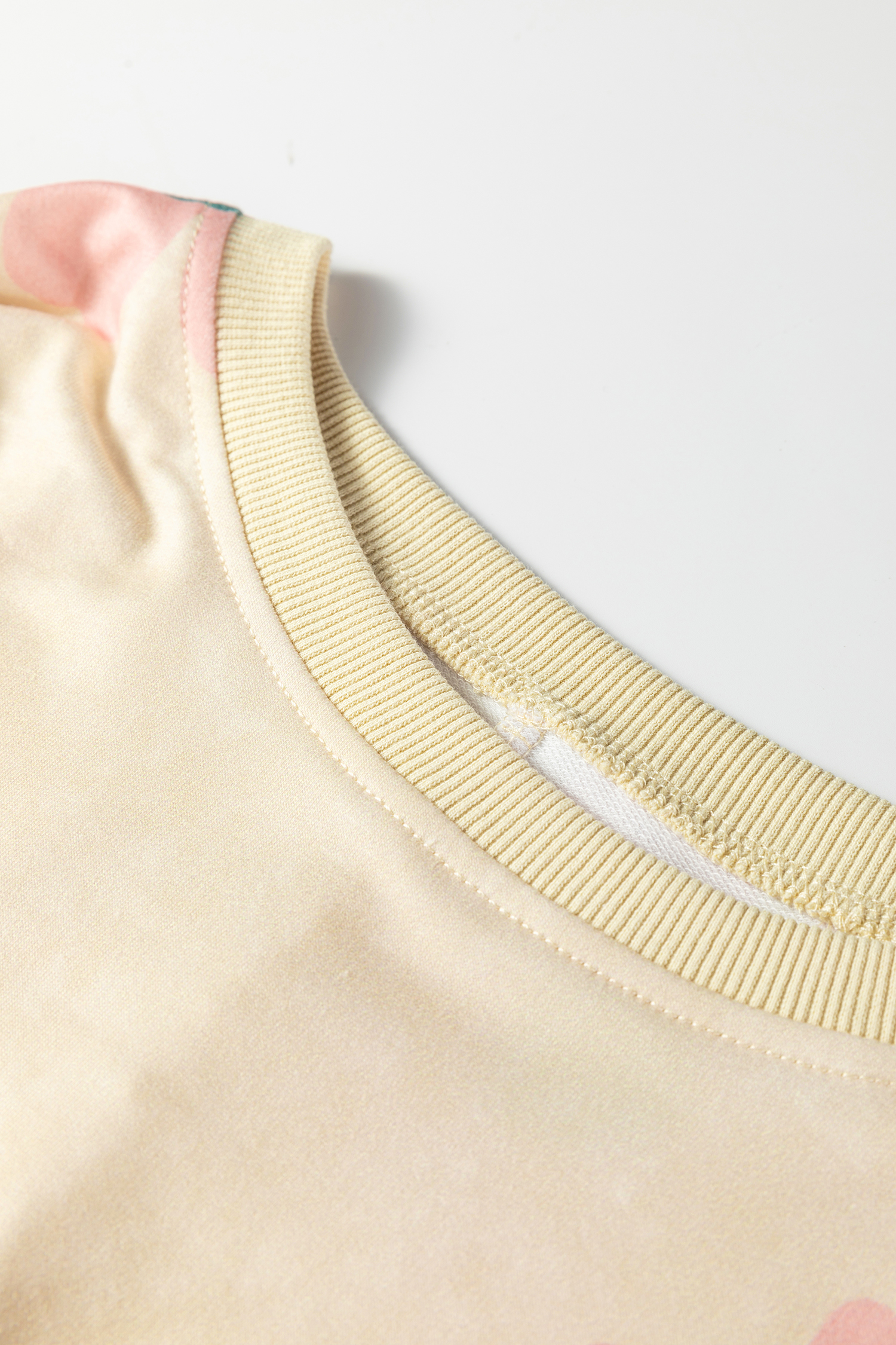 Khaki Mineral Washed French Terry Flower Print Sweatshirt - loveforevers