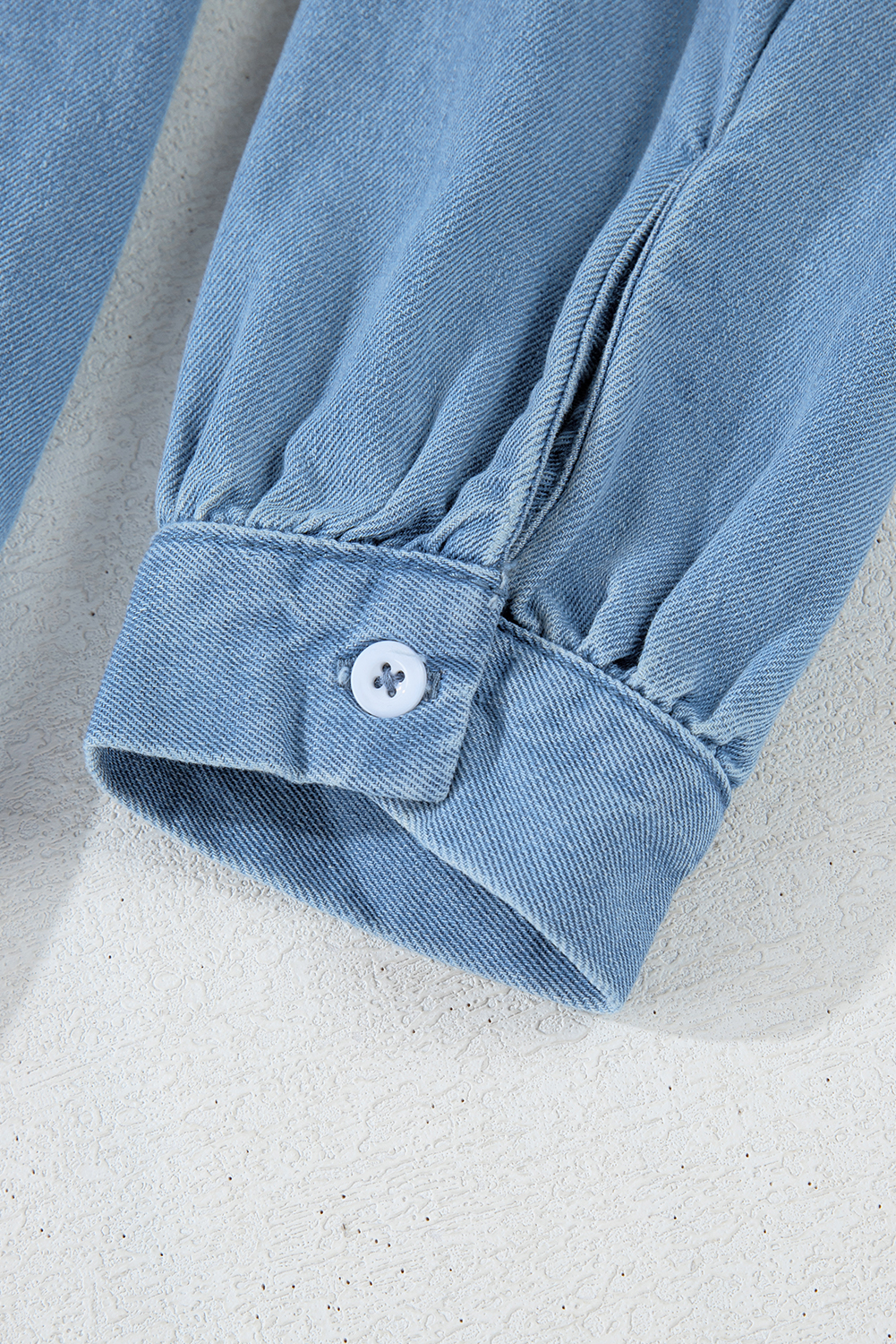 Beau Blue Risen Medium Washed Denim Shirt Dress - loveforevers