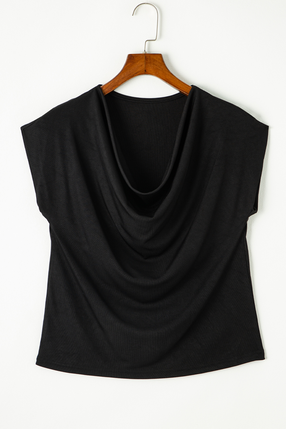 Black Cowl Neck Bat Sleeve T Shirt - loveforevers