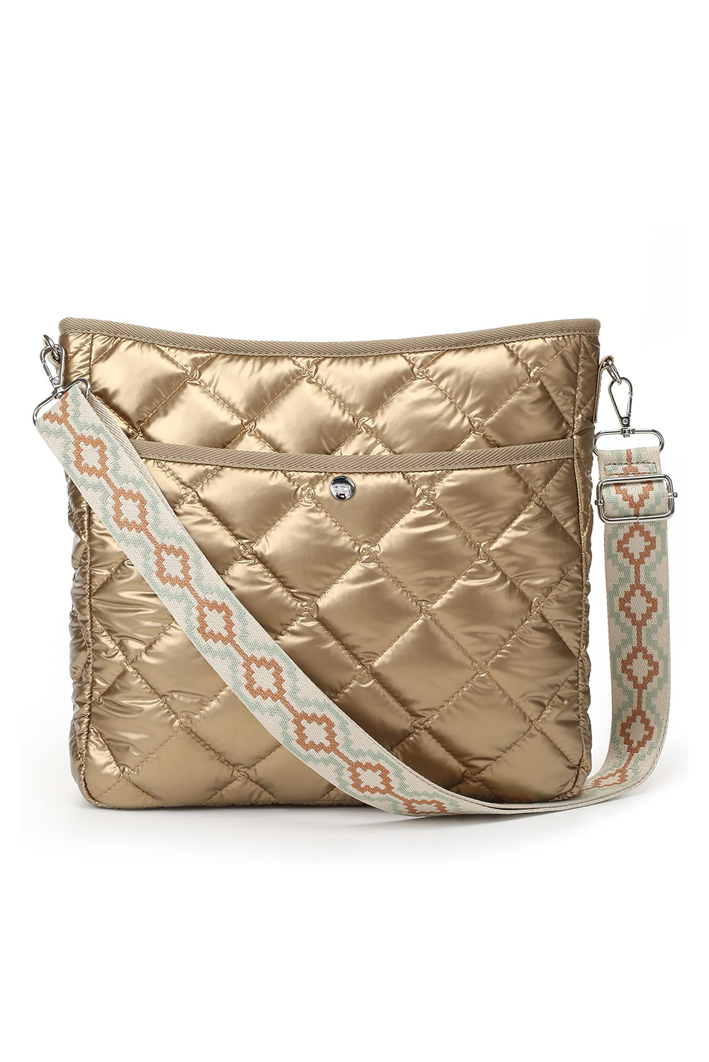 Gold Quilted Large Capacity Shoulder Bag - loveforevers